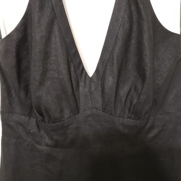 Becky & Max Black Linen Halter Dress women's size 4 - Picture 3 of 10